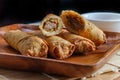 Chinese Beef Egg Rolls Royalty Free Stock Photo