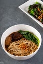 Chinese beef noodle soup with kailaan Royalty Free Stock Photo