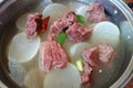 Chinese beef and radishes soup Royalty Free Stock Photo