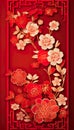 Chinese birthday, Chinese New Year, greeting cards, red , Generate AI