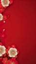 Chinese birthday, Chinese New Year, greeting cards, red , Generate AI