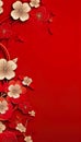 Chinese birthday, Chinese New Year, greeting cards, red , Generate AI