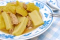 Chinese bitter gourd and meat cuisine Royalty Free Stock Photo