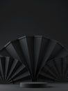 Chinese black luxury background with pedestal, podium, round stage