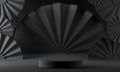 Chinese black luxury background with pedestal, podium, round stage