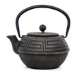 Chinese black teapot isolated over the white background Royalty Free Stock Photo