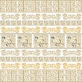 Chinese Borders. Traditional gold dragons seamless pattern with meander border. Happy Chinese new year 2024 Zodiac sign, year of