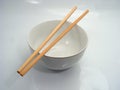 Chinese bowl and chopsticks Royalty Free Stock Photo
