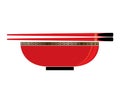 Chinese bowl in red and black colors