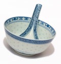 Chinese Bowl and Spoon Royalty Free Stock Photo