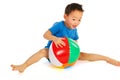 Chinese boy playing with beach ball Royalty Free Stock Photo