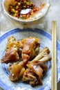 Chinese braised pig trotters with chili sauce