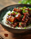 Chinese braised pork belly with rice