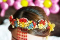 Chinese bride hair style close up