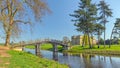 The `Chinese` Bridge crossing the Croome River, Croome Park, Worcestershire. Royalty Free Stock Photo