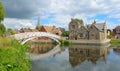 Chinese Bridge, Town Offices and the Causeway Godmanchester. Royalty Free Stock Photo