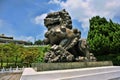 Chinese Bronze Guardian Lion. Royalty Free Stock Photo