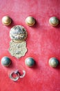 Chinese bronze lion head door knocker Royalty Free Stock Photo