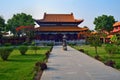 Chinese Buddhist temple in Lumbini, Nepal - birthplace of Buddha Royalty Free Stock Photo