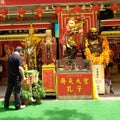Chinese Buddhist temple prayer area Buddha Monkey King Singapore Royalty Free Stock Photo