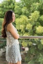 Chinese businesswoman relax at porch Royalty Free Stock Photo