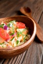 Chinese cabbage salad with carrot, red onion and apples Royalty Free Stock Photo