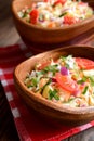 Chinese cabbage salad with carrot, red onion and apples Royalty Free Stock Photo