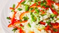 Chinese cabbage salad with red bell pepper Royalty Free Stock Photo