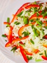 Chinese cabbage salad with red bell pepper Royalty Free Stock Photo