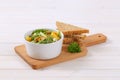 Chinese cabbage salad with toast bread Royalty Free Stock Photo