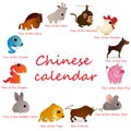 Chinese calendar with 12 animals Royalty Free Stock Photo