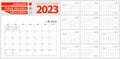 Chinese calendar planner for 2023. Chinese language, week starts from Monday
