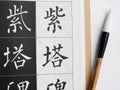 Chinese calligraphy brush tools Royalty Free Stock Photo