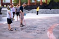 Chinese calligraphy on ground