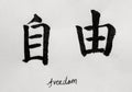 Chinese Calligraphy means`freedom` for Tatoo