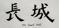 Chinese Calligraphy means`the Great Wall` for Tatoo