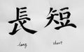 Chinese Calligraphy means`long short` for Tatoo