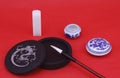 Chinese calligraphy and painting with stationery Royalty Free Stock Photo