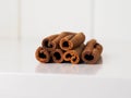 Chinese cassia or ceylon cinnamon bark sticks Royalty Free Stock Photo