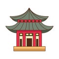 Chinese castle building isolated icon