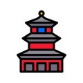 Chinese castle vector, Chinese lunar new year filled icon