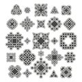 Chinese and celtic endless knots patterns vector set