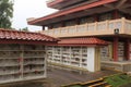 Traditional chinese graves in cemetery in Singapore