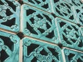 Chinese Ceramic tiles Floral pattern Wall decoration Green glossy Asian art