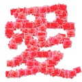 Chinese character Love, made from rose photo. Royalty Free Stock Photo