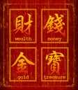 Chinese character symbol background about finance Royalty Free Stock Photo