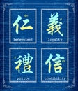 Vector Chinese character symbol about morality