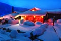 Chinese characteristic farmhouse snowscape Royalty Free Stock Photo