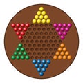 Chinese checkers game board, also known as sternhalma, with marbles Royalty Free Stock Photo