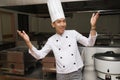 Chinese chef in restaurant kitchen Royalty Free Stock Photo